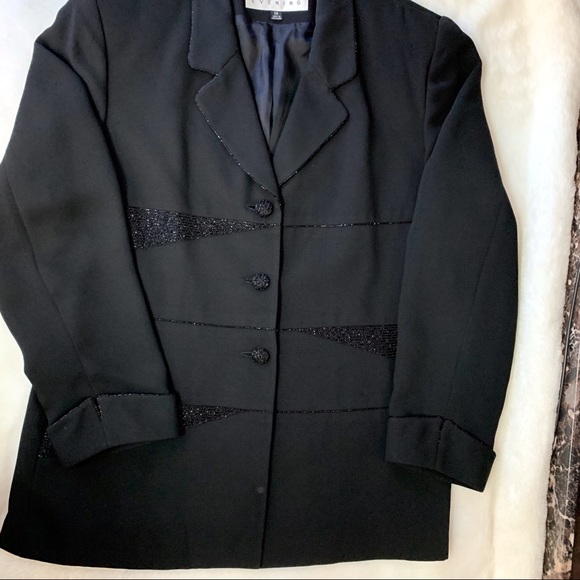 ALBERT NIPON EVENING BLACK Blazer Beaded Jacket - Picture 4 of 8